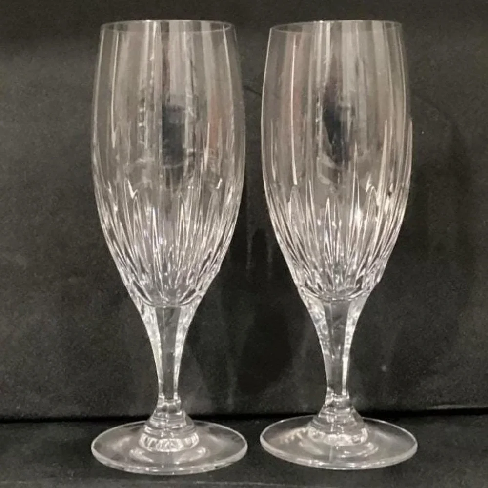 2 Mikasa Arctic Lights crystal pattern Iced Tea Glasses